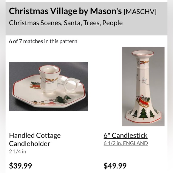 Retired Mason's Ironware "Christmas Village" Candlestick Set. Hard to Find. - Picture 2 of 6